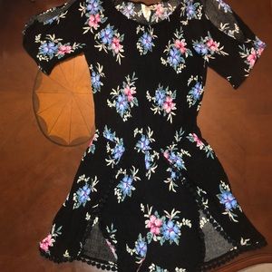 Black floral Romper